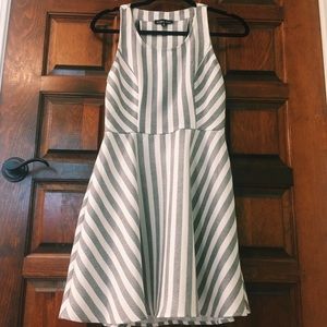 Preppy Striped Dress with Cut-Out Back
